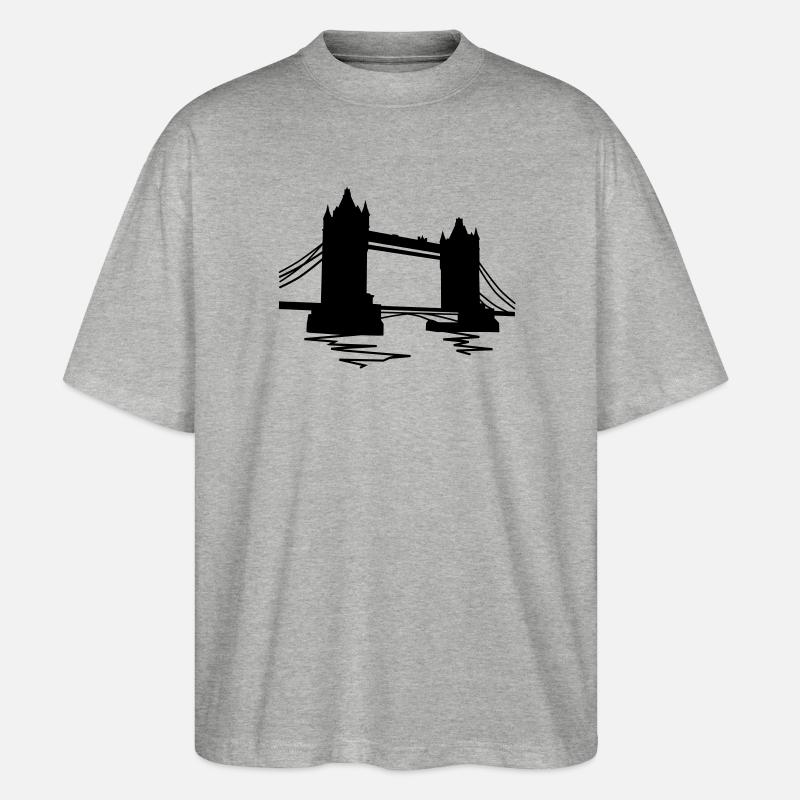 Tower bridge London - Stanley/Stella Oversized Unisex Bio T-Shirt Blaster 2.0 - Grau meliert