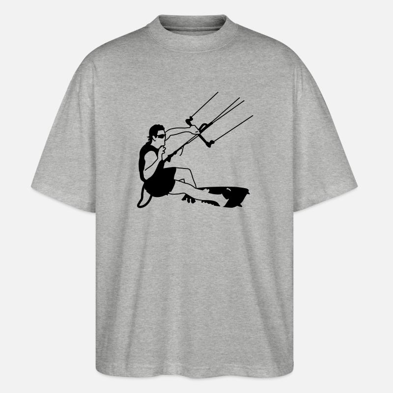 Kitesurfing - Stanley/Stella Oversized Unisex Bio T-Shirt Blaster 2.0 - Grau meliert