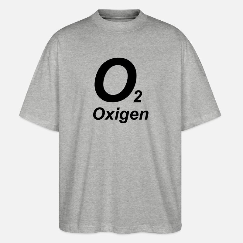 O2 - Oxygen - Tec Diving - Stanley/Stella Oversized Unisex Organic T-shirt Blaster 2.0 - heather grey