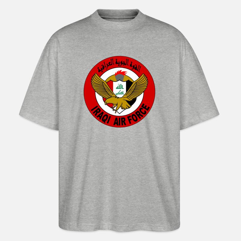 Irak Luftwaffe Irakische Luftwaffe Fliegerabzeichen - Stanley/Stella Oversized Unisex Bio T-Shirt Blaster 2.0 - Grau meliert