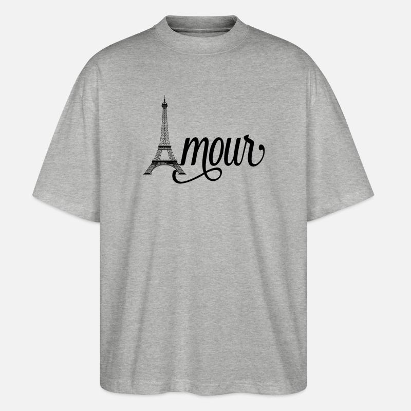 Amour Paris - Tour Eiffel - T-shirt bio Blaster 2.0 coupe oversize Stanley/Stella Unisexe - gris chiné