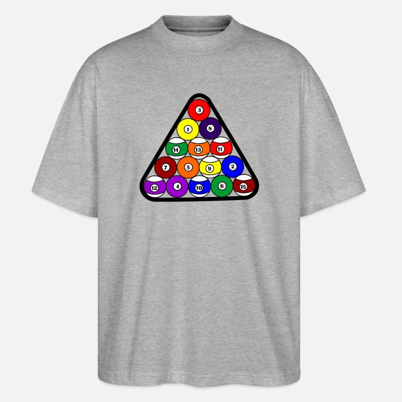 Snookerbälle für Snookerschläger oder Lüge - Stanley/Stella Oversized Unisex Bio T-Shirt Blaster 2.0 - Grau meliert