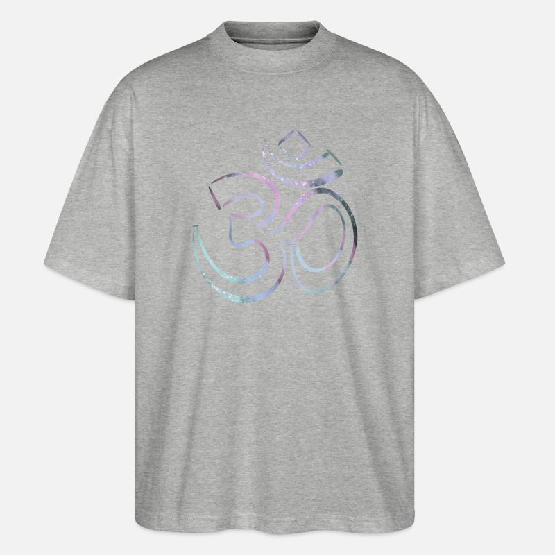 Buntes Karma Om Zeichen - Stanley/Stella Oversized Unisex Bio T-Shirt Blaster 2.0 - Grau meliert