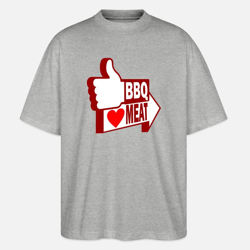 Wie BBQ, lieben Fleisch - Stanley/Stella Oversized Unisex Bio T-Shirt Blaster 2.0 - Grau meliert