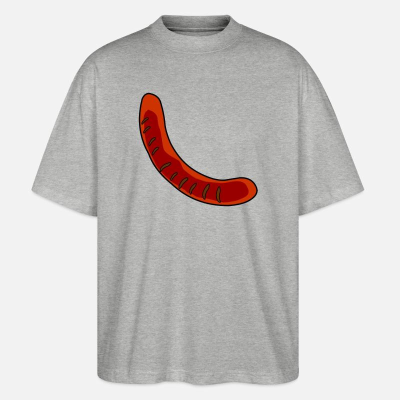Wurst oder Bratwurst - Stanley/Stella Oversized Unisex Bio T-Shirt Blaster 2.0 - Grau meliert