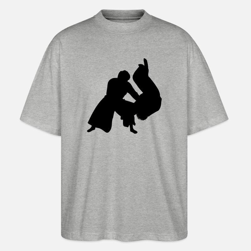Aikido-Wurf - Stanley/Stella Oversized Unisex Bio T-Shirt Blaster 2.0 - Grau meliert