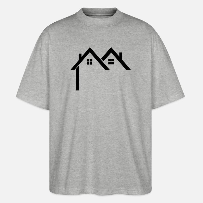 Wohngebiet Logo Häuser - Stanley/Stella Oversized Unisex Bio T-Shirt Blaster 2.0 - Grau meliert