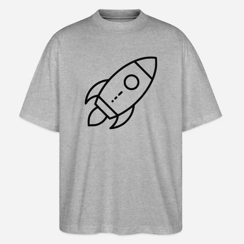 Rakete - Stanley/Stella Oversized Unisex Bio T-Shirt Blaster 2.0 - Grau meliert