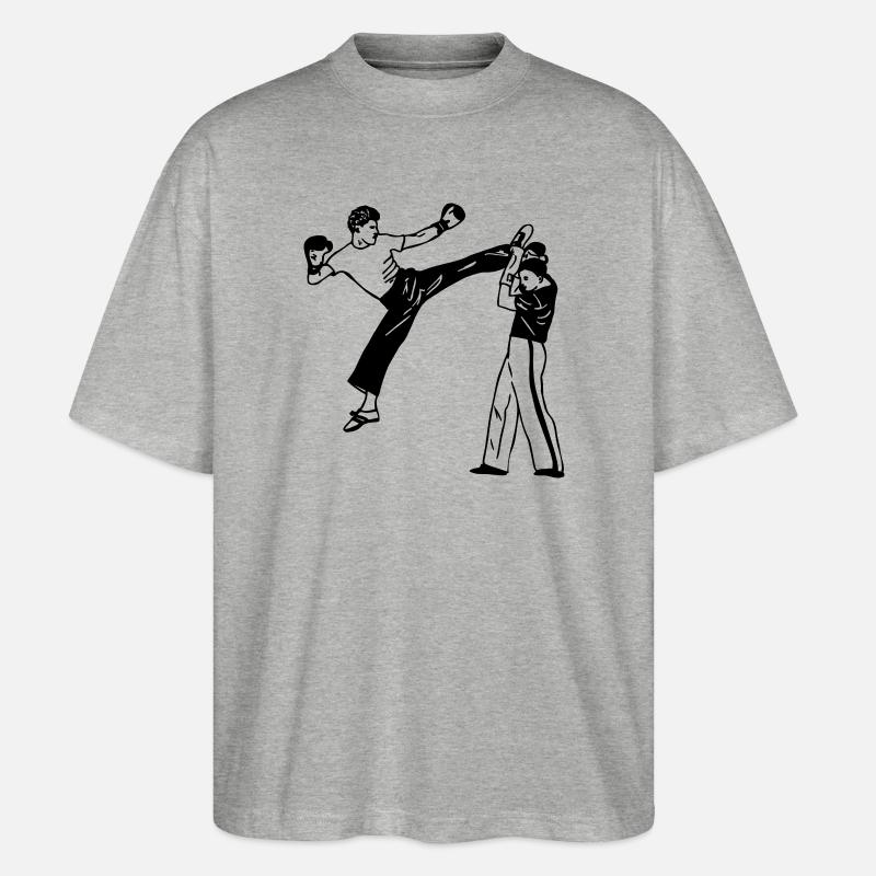 Kickboxen savate - Stanley/Stella Oversized Unisex Bio T-Shirt Blaster 2.0 - Grau meliert