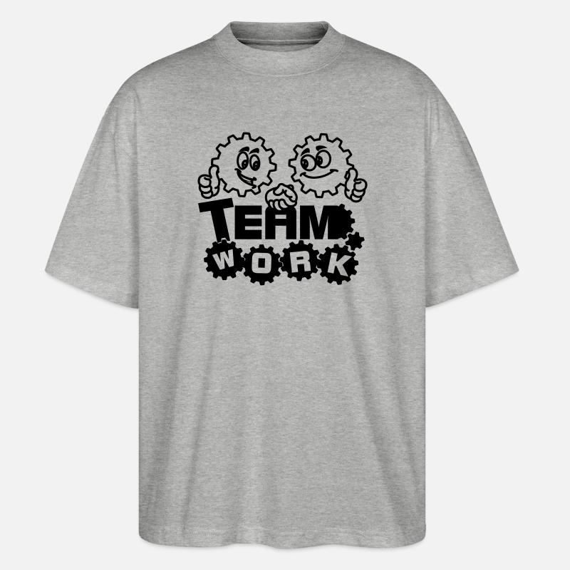 Gemeinschaftsarbeit - Stanley/Stella Oversized Unisex Bio T-Shirt Blaster 2.0 - Grau meliert