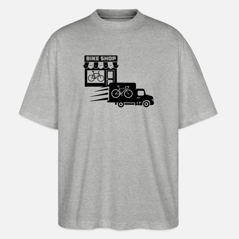 Fahrradgeschäft mit Lieferservice - Stanley/Stella Oversized Unisex Bio T-Shirt Blaster 2.0 - Grau meliert