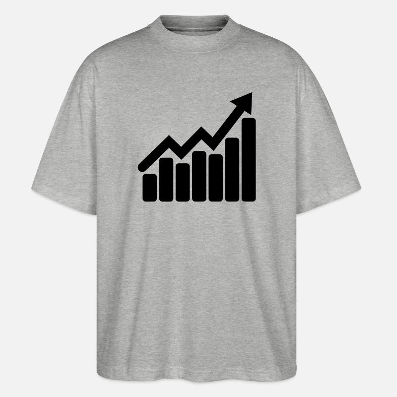 Graphique des stocks pour le bureau - T-shirt bio Blaster 2.0 coupe oversize Stanley/Stella Unisexe - gris chiné