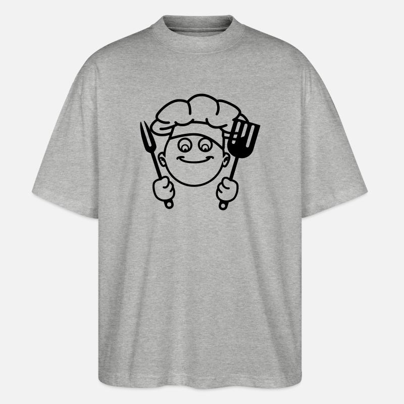 Cuisiner le barbecue - T-shirt bio Blaster 2.0 coupe oversize Stanley/Stella Unisexe - gris chiné