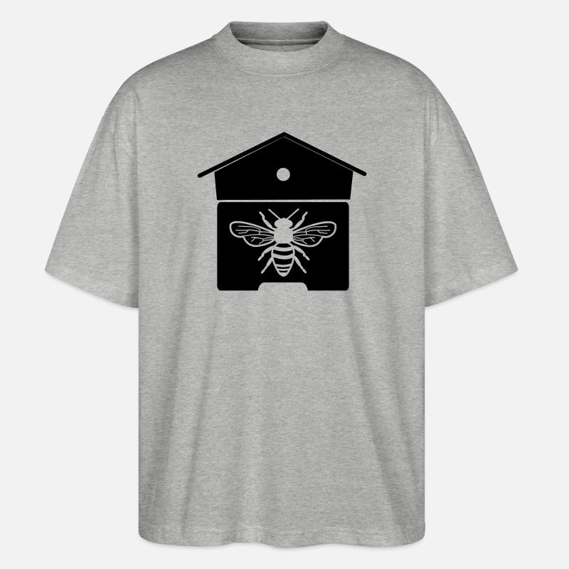 Bienenhaus oder Bienennest - Stanley/Stella Oversized Unisex Bio T-Shirt Blaster 2.0 - Grau meliert