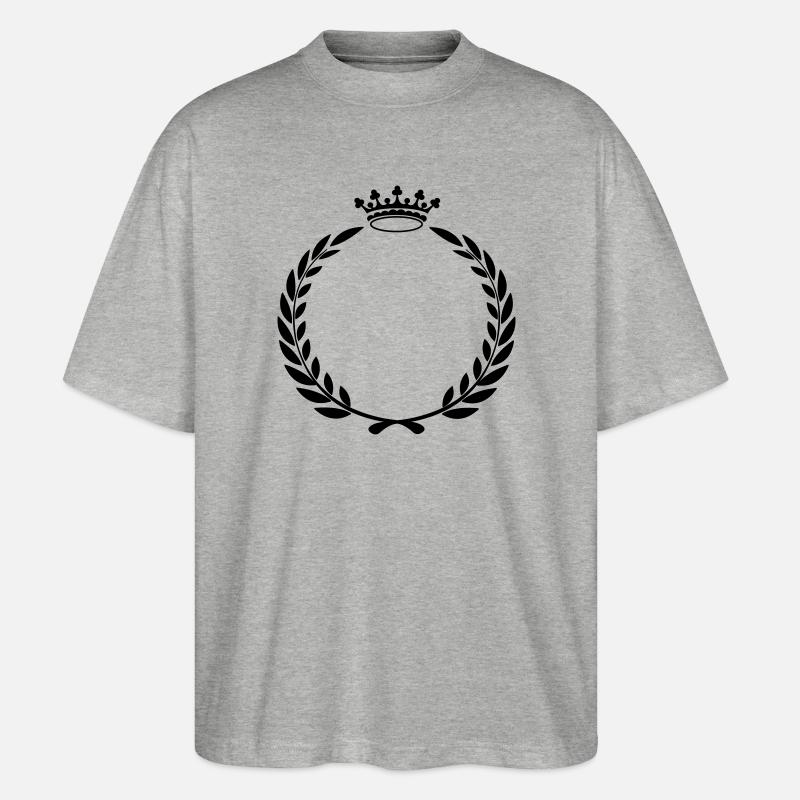 Lorbeerkranz mit Krone - Stanley/Stella Oversized Unisex Bio T-Shirt Blaster 2.0 - Grau meliert