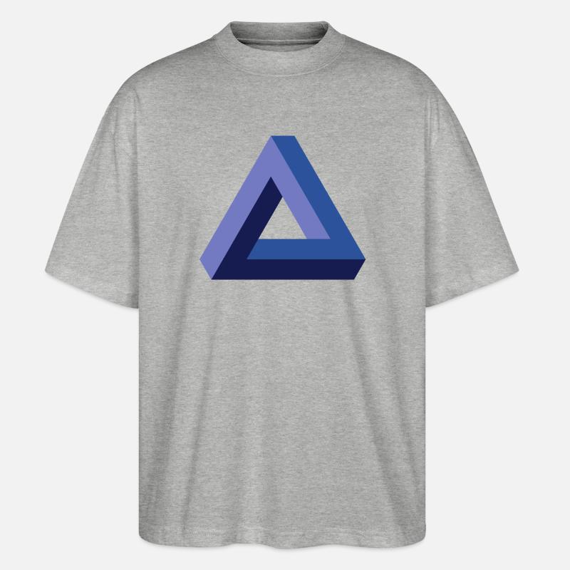 Triangle illusion d'optique - T-shirt bio Blaster 2.0 coupe oversize Stanley/Stella Unisexe - gris chiné