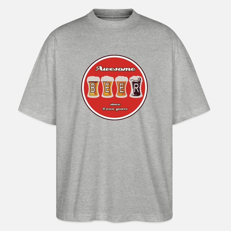 Beer Logo - Stanley/Stella Oversized Unisex Bio T-Shirt Blaster 2.0 - Grau meliert