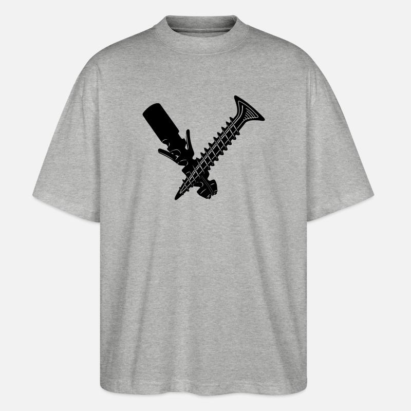 Schraube und Dübel - Stanley/Stella Oversized Unisex Bio T-Shirt Blaster 2.0 - Grau meliert