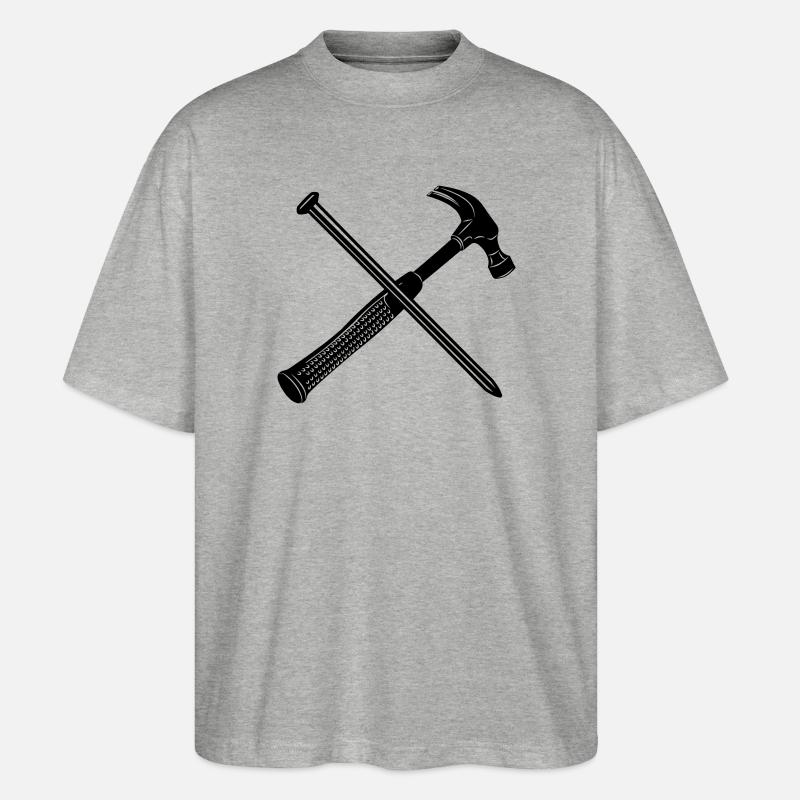 Hammer und Nagel - Stanley/Stella Oversized Unisex Bio T-Shirt Blaster 2.0 - Grau meliert