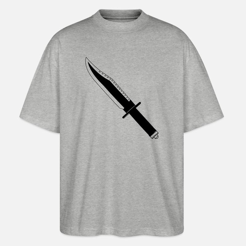 Überleben des Messers - Stanley/Stella Oversized Unisex Bio T-Shirt Blaster 2.0 - Grau meliert