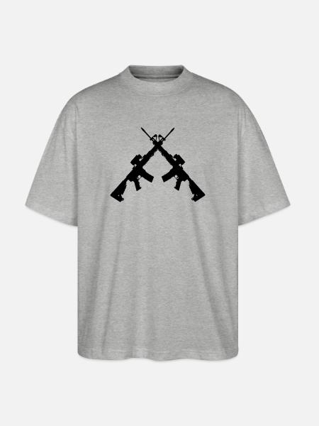 Two crossed Colt C7 - Stanley/Stella Oversized Unisex Organic T-shirt Blaster 2.0 - heather grey