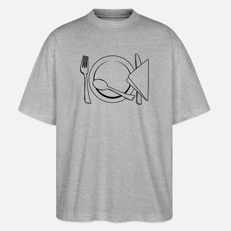 Besteckteller Serviette - Stanley/Stella Oversized Unisex Bio T-Shirt Blaster 2.0 - Grau meliert
