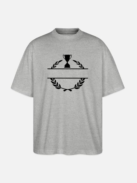 Lauwerkrans name banner with cup - Stanley/Stella Oversized Unisex Organic T-shirt Blaster 2.0 - heather grey