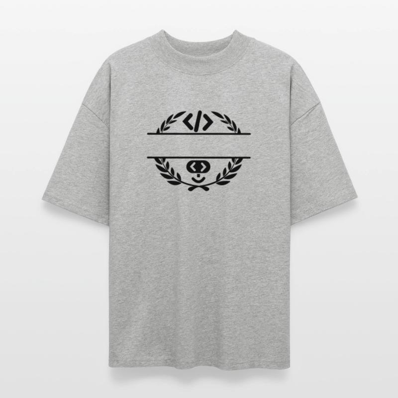 Code logo et code smiley dans une couronne de laurier T-shirt bio Blaster 2.0 coupe oversize Stanley/Stella Unisexe