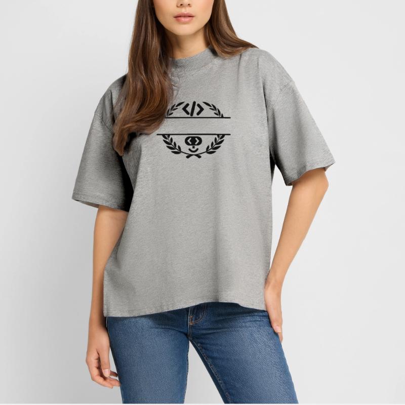 Code logo et code smiley dans une couronne de laurier T-shirt bio Blaster 2.0 coupe oversize Stanley/Stella Unisexe