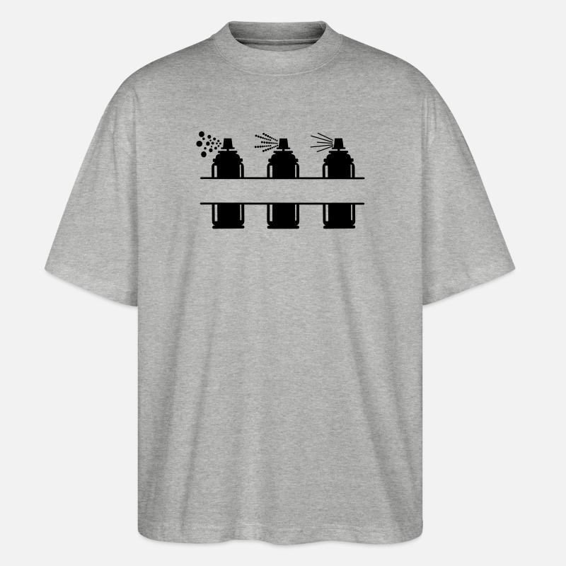 Drei Farbsprühdosen - Stanley/Stella Oversized Unisex Bio T-Shirt Blaster 2.0 - Grau meliert