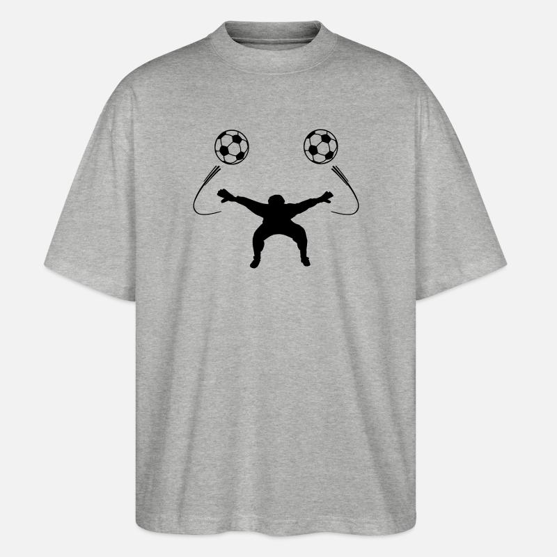 Torwart oder Torwartschattenfigur - Stanley/Stella Oversized Unisex Bio T-Shirt Blaster 2.0 - Grau meliert