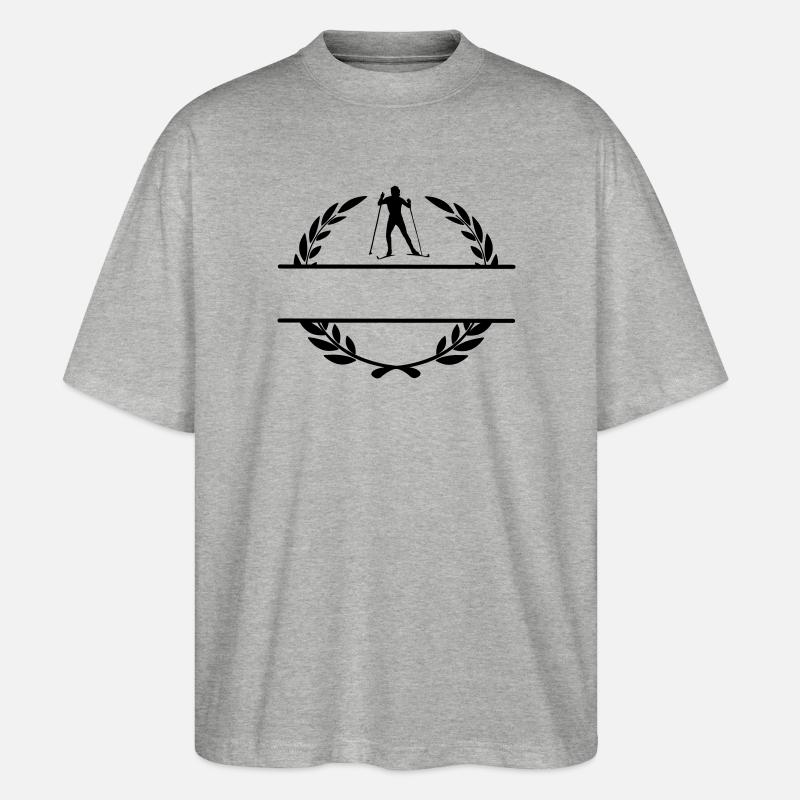 Langläufer im Lorbeerkranz - Stanley/Stella Oversized Unisex Bio T-Shirt Blaster 2.0 - Grau meliert