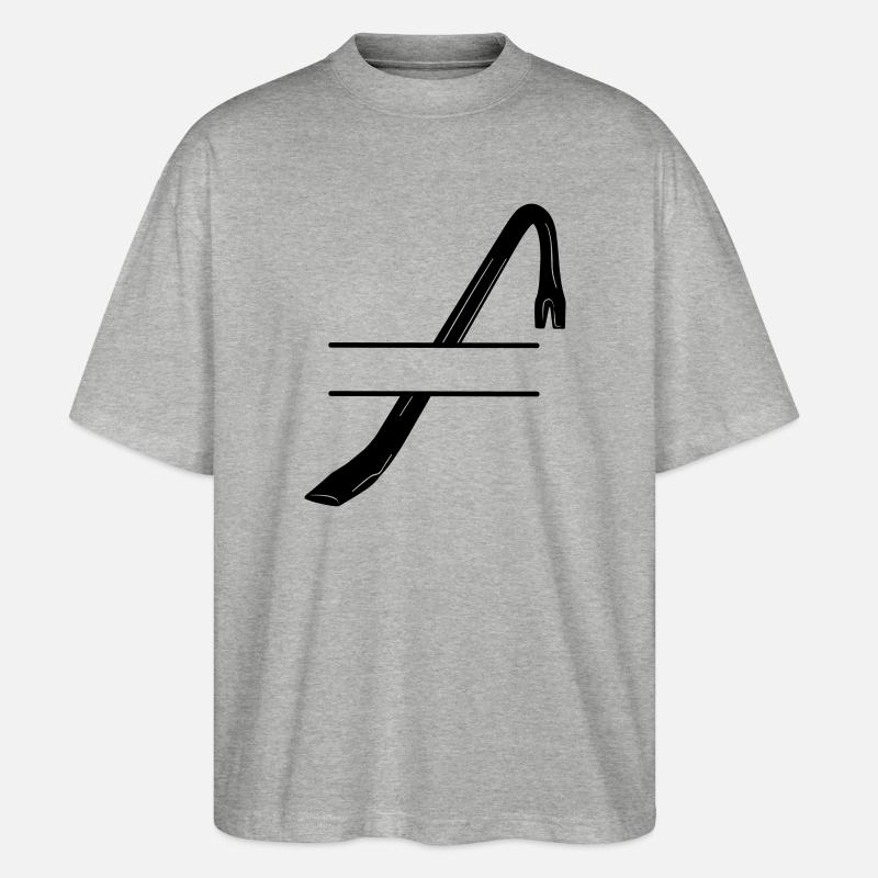 Einbruchslogo Brechstange oder Brechstange - Stanley/Stella Oversized Unisex Bio T-Shirt Blaster 2.0 - Grau meliert