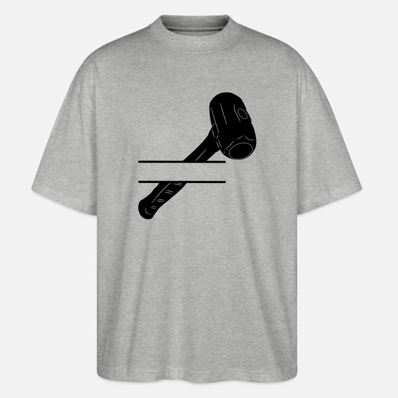 Hammermonogramm zum Abbruch - Stanley/Stella Oversized Unisex Bio T-Shirt Blaster 2.0 - Grau meliert