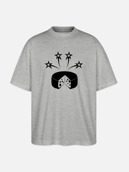 Cheese with four stars - Stanley/Stella Oversized Unisex Organic T-shirt Blaster 2.0 - heather grey