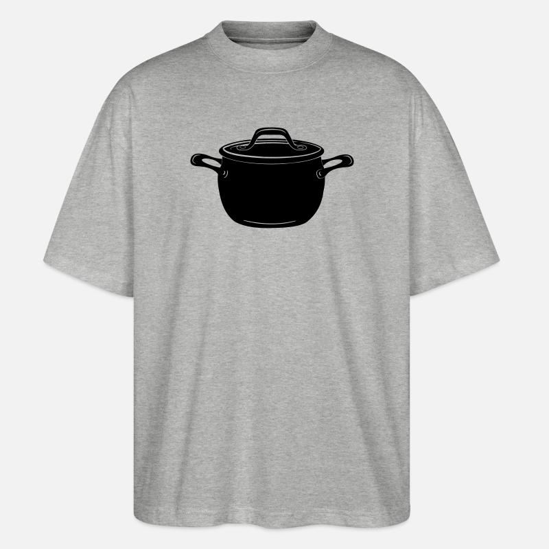 Suppe oder Pfanne - Stanley/Stella Oversized Unisex Bio T-Shirt Blaster 2.0 - Grau meliert