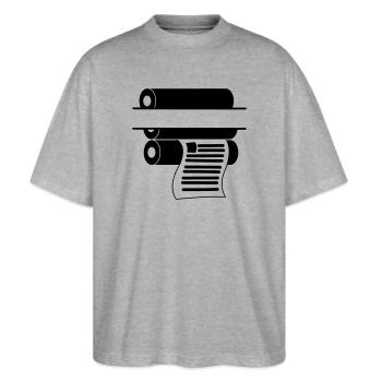 Printing logo 2 - Stanley/Stella Oversized Unisex Organic T-shirt Blaster 2.0 - heather grey - Front - Alina (178cm) & Michal (187cm)
