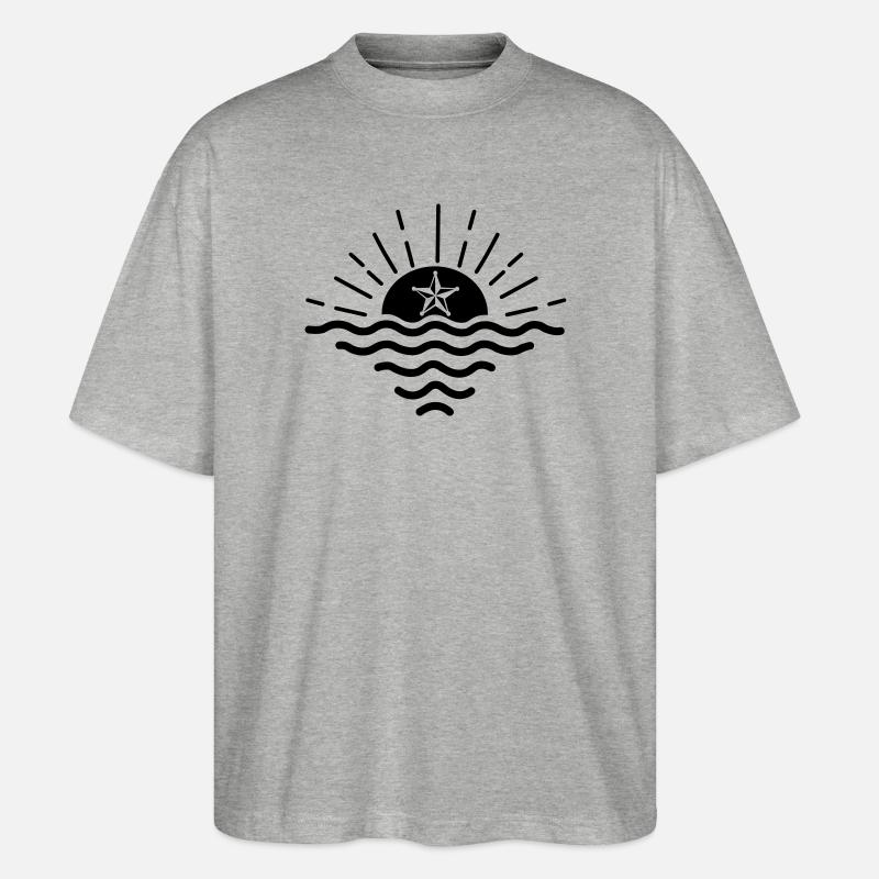 Stern bei Sonnenuntergang - Stanley/Stella Oversized Unisex Bio T-Shirt Blaster 2.0 - Grau meliert