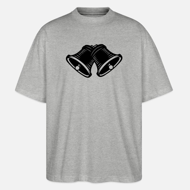 Schattenbild Kirchenglocken - Stanley/Stella Oversized Unisex Bio T-Shirt Blaster 2.0 - Grau meliert