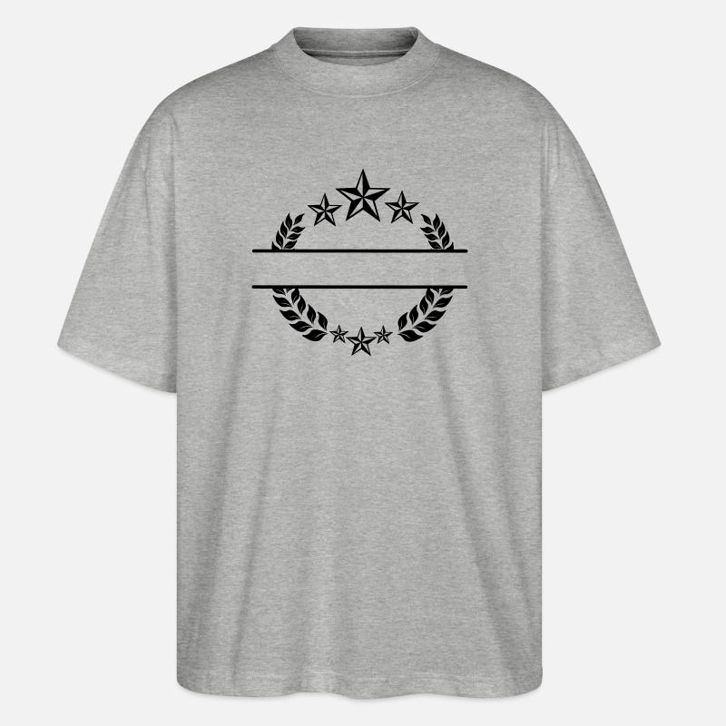 Laurel wreath with stars - Stanley/Stella Oversized Unisex Organic T-shirt Blaster 2.0 - heather grey