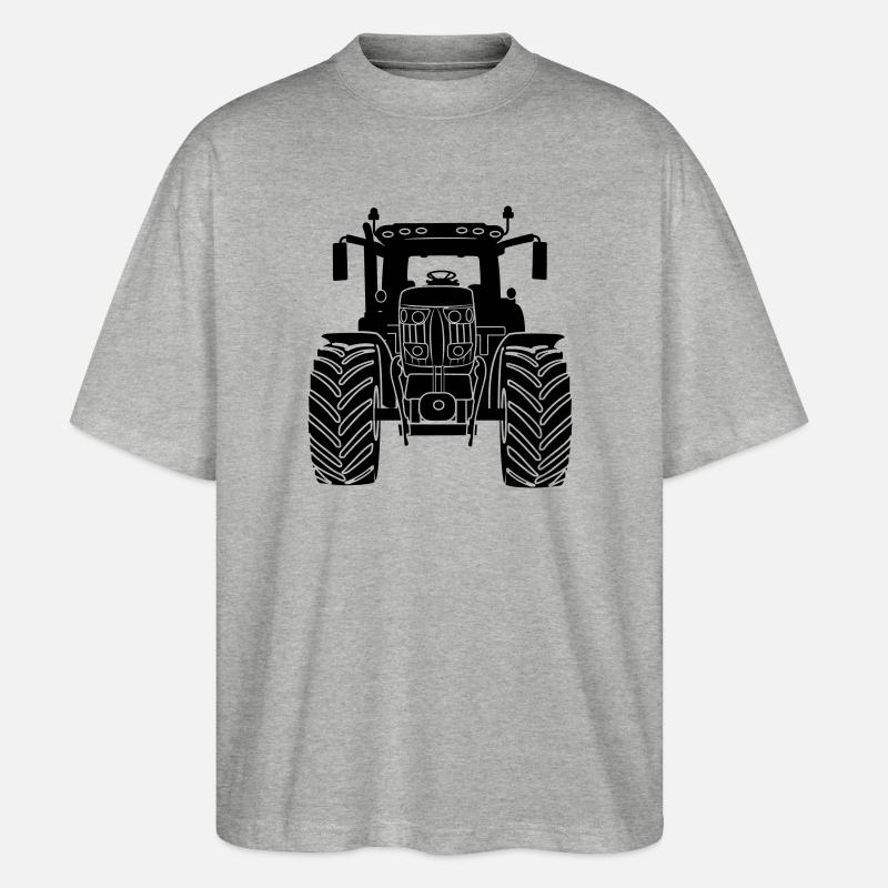 Vorderansicht des Ackerschleppers - Stanley/Stella Oversized Unisex Bio T-Shirt Blaster 2.0 - Grau meliert