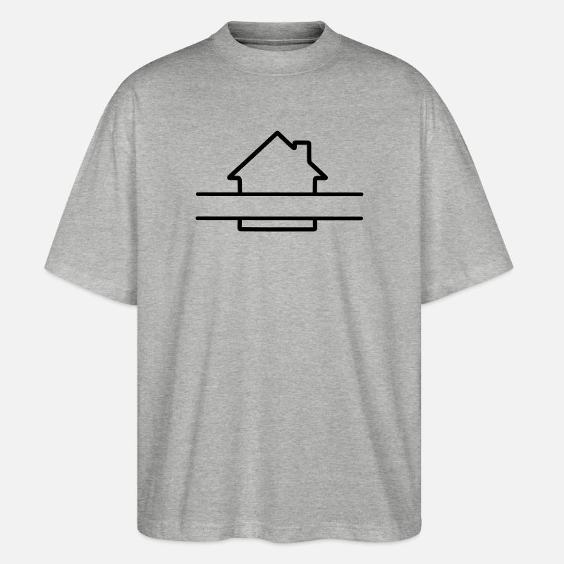 Haus einfaches langes Textbanner - Stanley/Stella Oversized Unisex Bio T-Shirt Blaster 2.0 - Grau meliert
