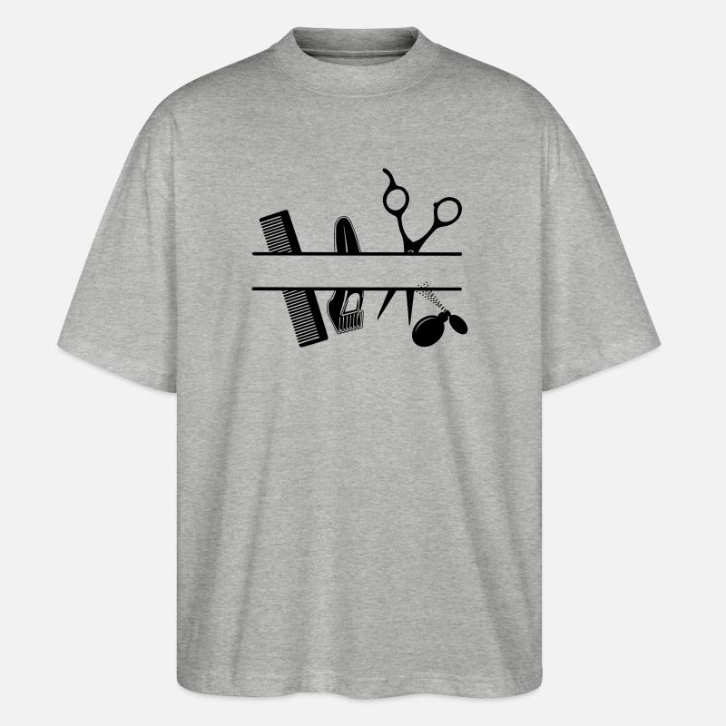 Textbanner für Friseurattribute - Stanley/Stella Oversized Unisex Bio T-Shirt Blaster 2.0 - Grau meliert