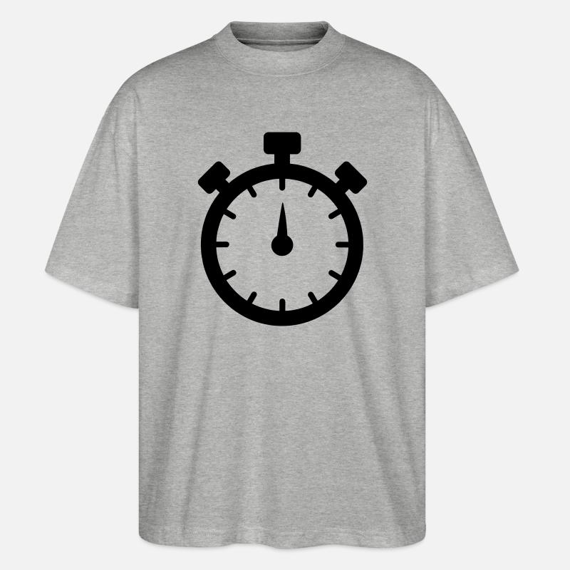 Stoppuhr 2 - Stanley/Stella Oversized Unisex Bio T-Shirt Blaster 2.0 - Grau meliert