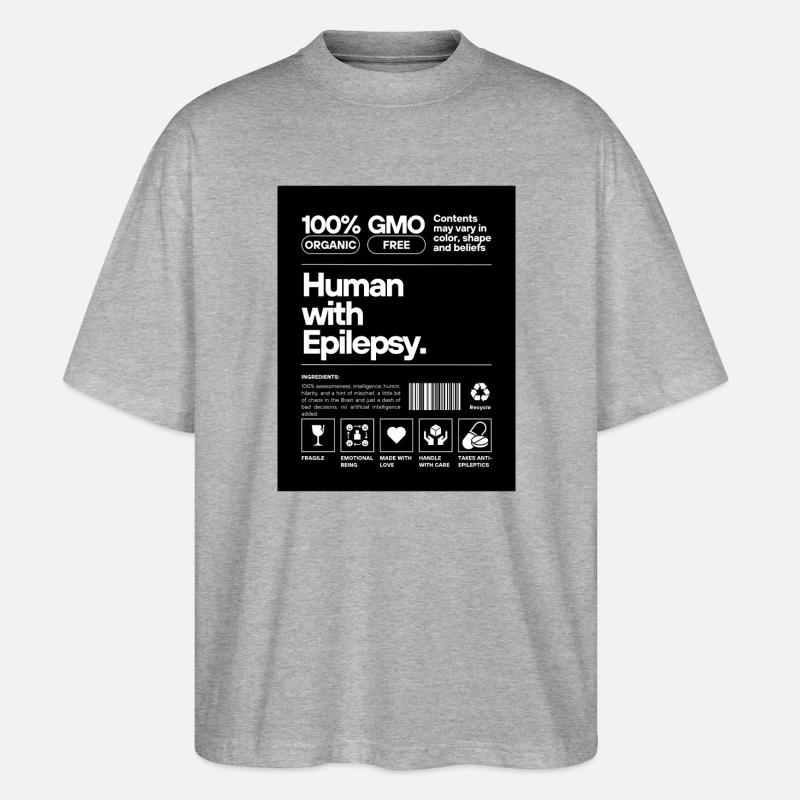 Human with Epilepsy - Stanley/Stella Oversized Unisex Bio T-Shirt Blaster 2.0 - Grau meliert