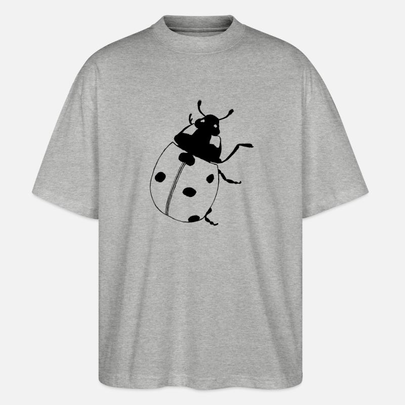 Marienkäfer Ladybird - Stanley/Stella Oversized Unisex Bio T-Shirt Blaster 2.0 - Grau meliert