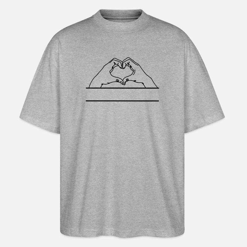 Handgeste Liebestextraum - Stanley/Stella Oversized Unisex Bio T-Shirt Blaster 2.0 - Grau meliert