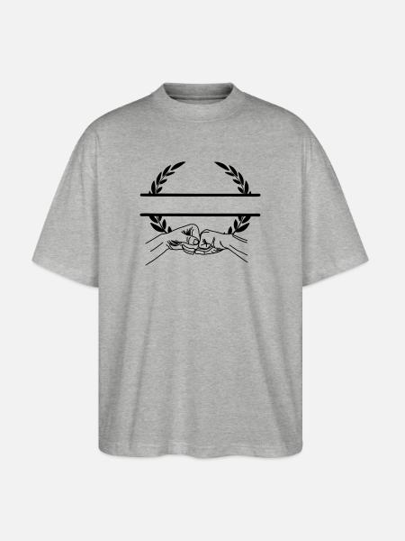 Hand gesture of working together - Stanley/Stella Oversized Unisex Organic T-shirt Blaster 2.0 - heather grey