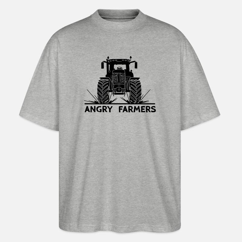 Traktor-Protest Wütende Bauern - Stanley/Stella Oversized Unisex Bio T-Shirt Blaster 2.0 - Grau meliert