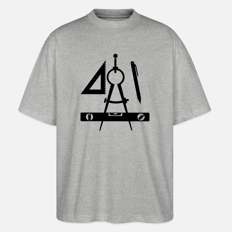 Logo de l’architecte - T-shirt bio Blaster 2.0 coupe oversize Stanley/Stella Unisexe - gris chiné